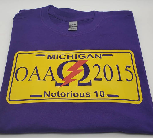 Omega Psi Phi Custom License Plate T-Shirt